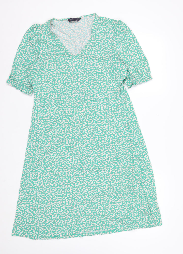 Marks and Spencer Women’s Green Floral A-Line Long Dress Size 14