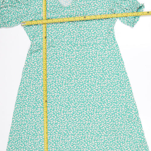 Marks and Spencer Women’s Green Floral A-Line Long Dress Size 14