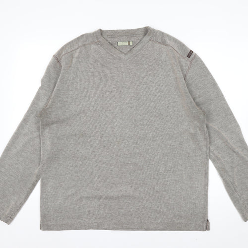 Ted Baker Men’s Grey V-Neck Long Sleeve Knit Top Size L