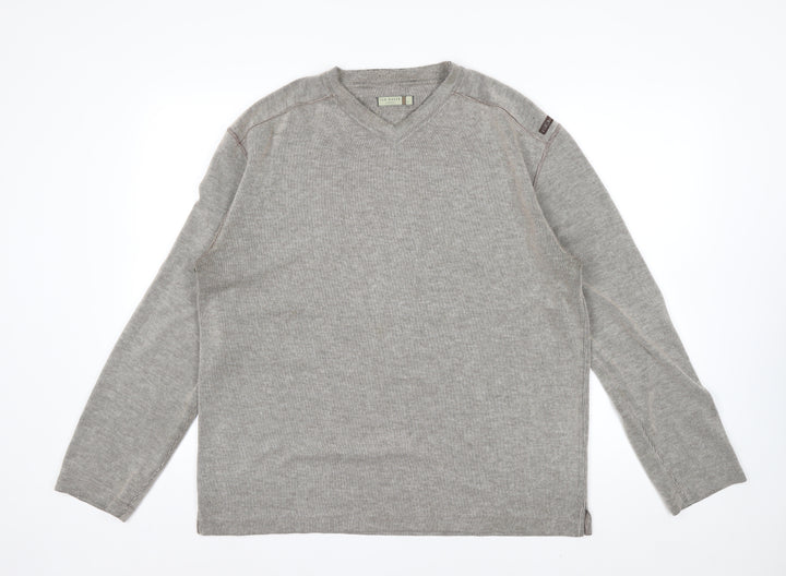 Ted Baker Men’s Grey V-Neck Long Sleeve Knit Top Size L