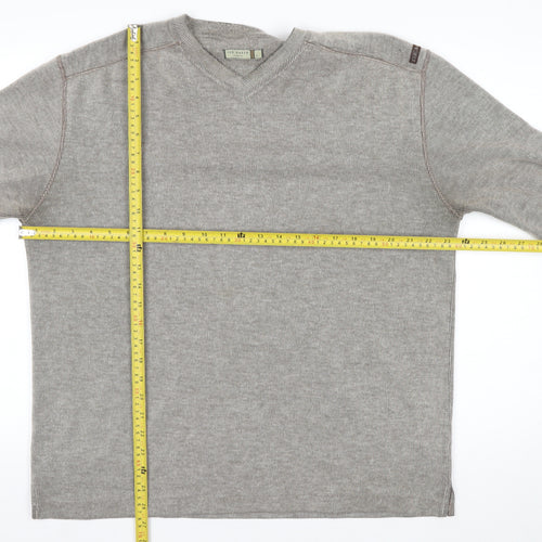 Ted Baker Men’s Grey V-Neck Long Sleeve Knit Top Size L