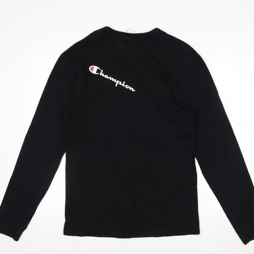 Champion Men's Black Long Sleeve Graphic Sports Top Size M