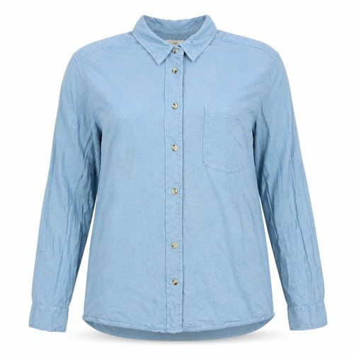Hush Women's Blue Cotton Button-Up Shirt XL Long Sleeve Casual