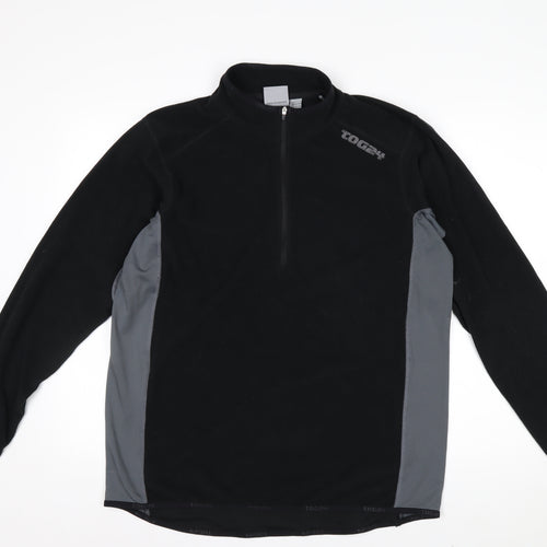 TOG24 Men's Black Fleece 1/4 Zip Pullover Sweatshirt Size L