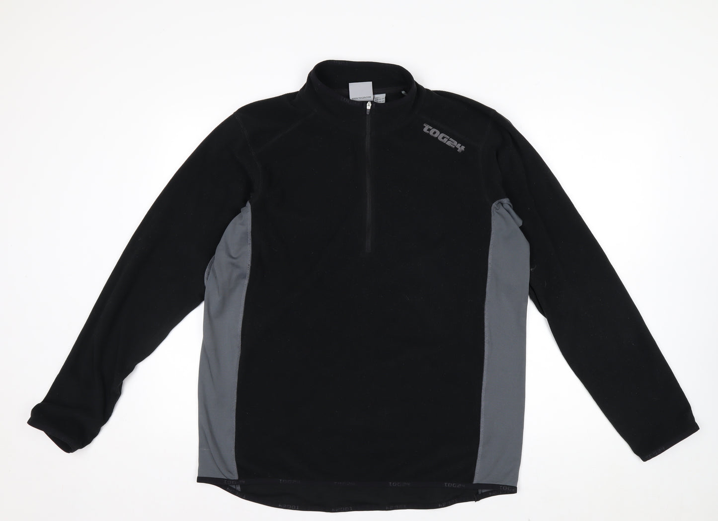 TOG24 Men's Black Fleece 1/4 Zip Pullover Sweatshirt Size L