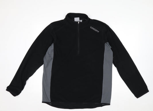 TOG24 Men's Black Fleece 1/4 Zip Pullover Sweatshirt Size L
