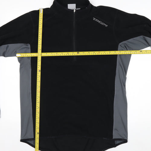 TOG24 Men's Black Fleece 1/4 Zip Pullover Sweatshirt Size L