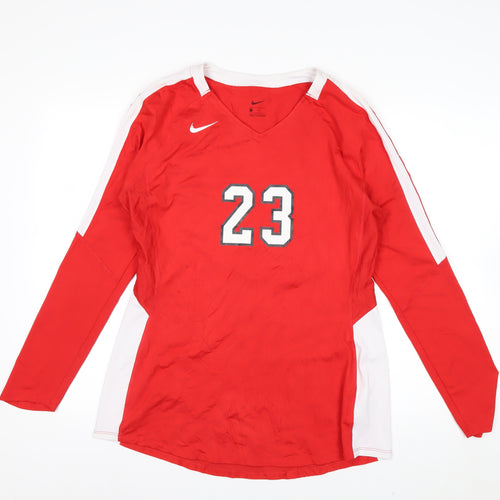 Nike Women's Red Long Sleeve Volleyball Jersey Top Size L