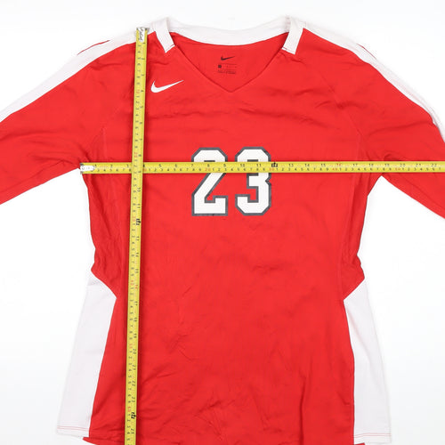 Nike Women's Red Long Sleeve Volleyball Jersey Top Size L