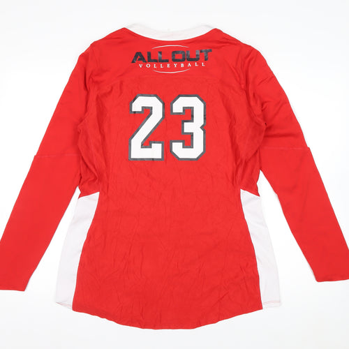Nike Women's Red Long Sleeve Volleyball Jersey Top Size L