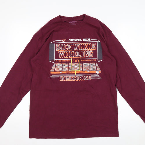 Blue 84 Men’s Red Long Sleeve Virginia Tech Cotton Graphic Top Size M