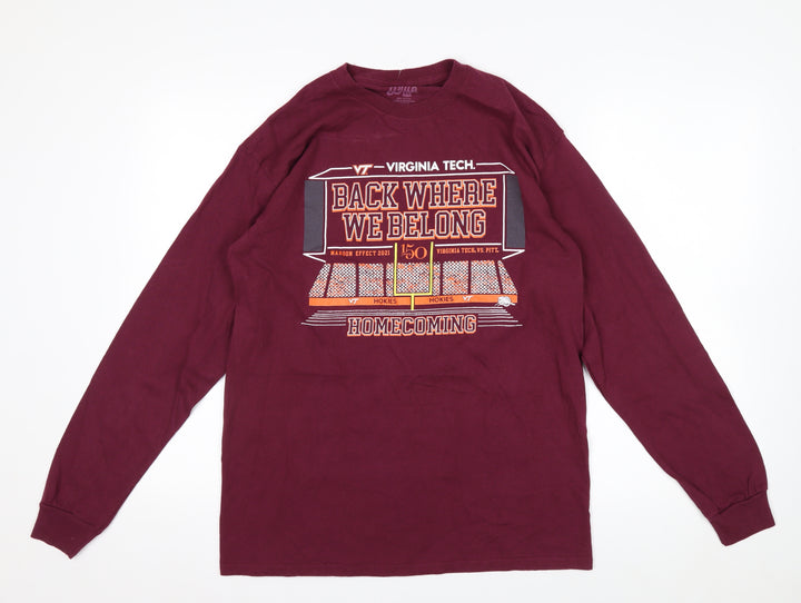 Blue 84 Men’s Red Long Sleeve Virginia Tech Cotton Graphic Top Size M