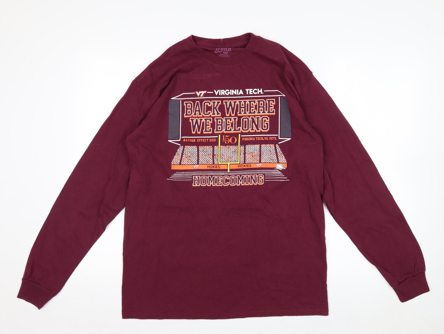 Blue 84 Men’s Red Long Sleeve Virginia Tech Cotton Graphic Top Size M