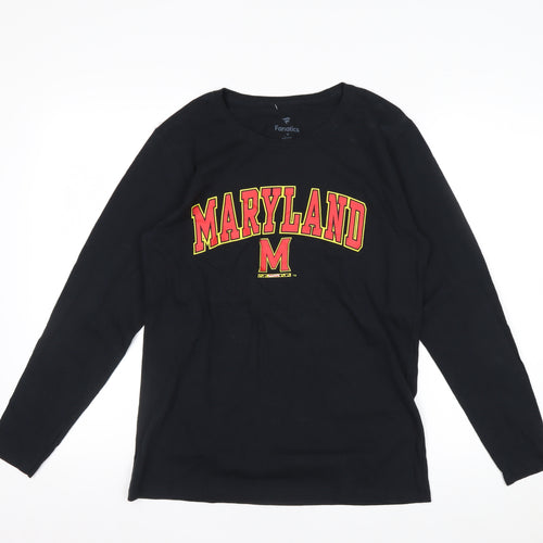 Fanatics Men’s Black Maryland Long Sleeve Cotton Graphic Top M