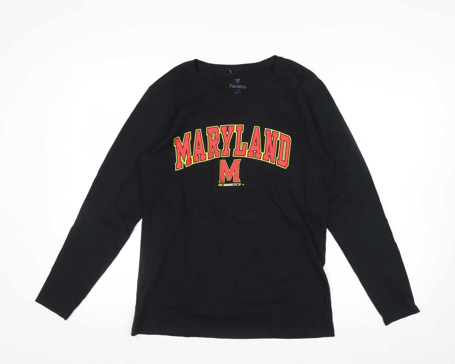 Fanatics Men’s Black Maryland Long Sleeve Cotton Graphic Top M