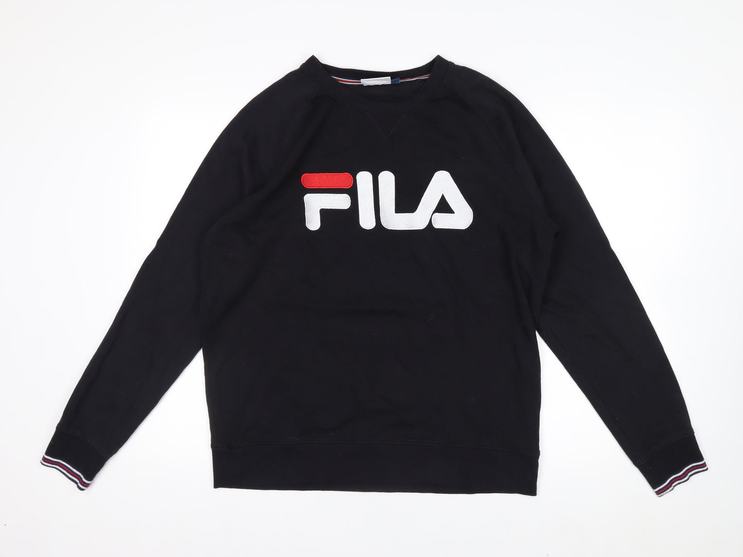 FILA Men’s Black Crew Neck Logo Pullover Sweatshirt Size S