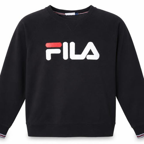 FILA Men’s Black Crew Neck Logo Pullover Sweatshirt Size S