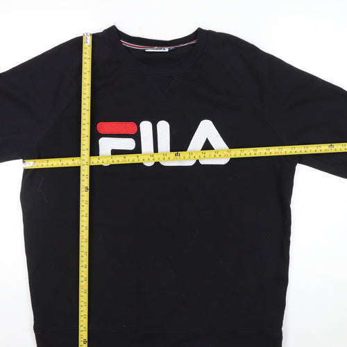 FILA Men’s Black Crew Neck Logo Pullover Sweatshirt Size S