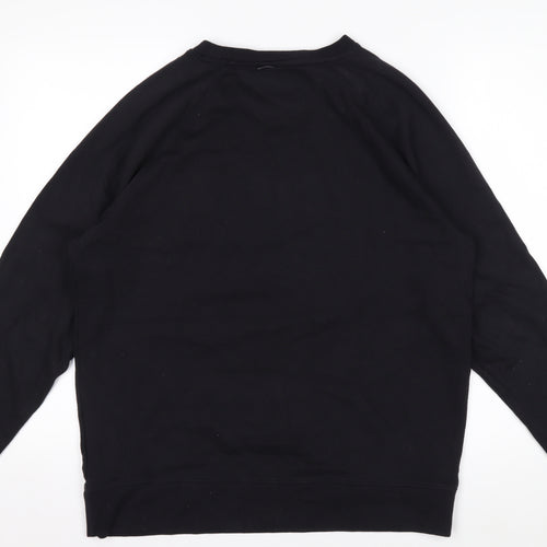 FILA Men’s Black Crew Neck Logo Pullover Sweatshirt Size S
