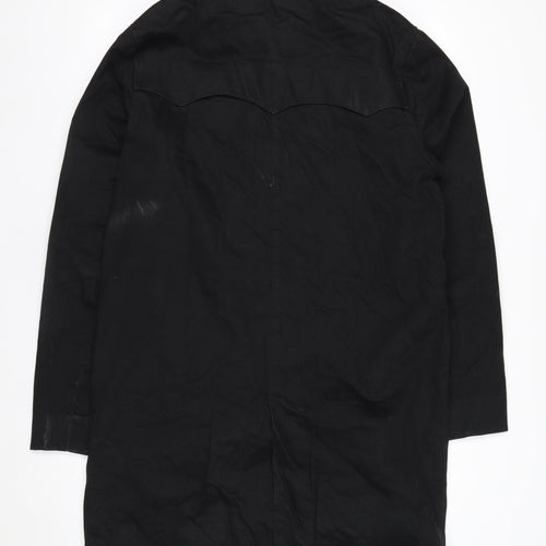 Fred Perry Men's Black Cotton Overcoat Jacket Size S Classic