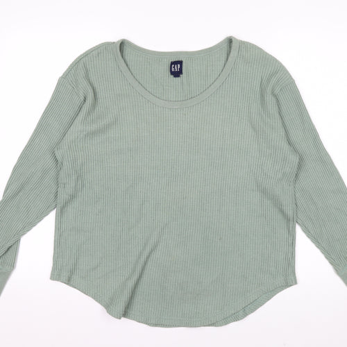 GAP Men's Green Long Sleeve Cotton Waffle Shirt Size M
