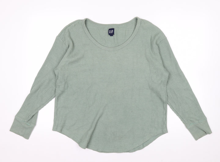 GAP Men's Green Long Sleeve Cotton Waffle Shirt Size M