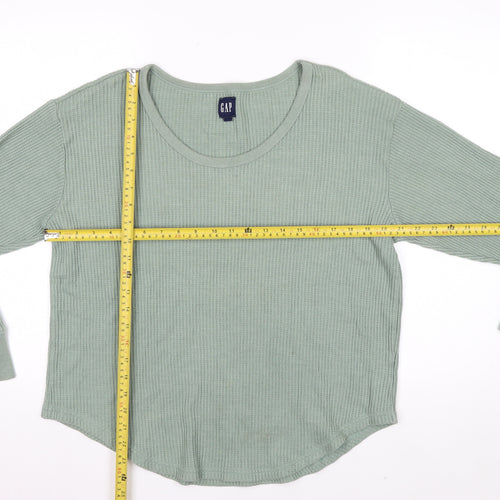 GAP Men's Green Long Sleeve Cotton Waffle Shirt Size M