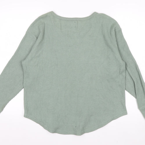 GAP Men's Green Long Sleeve Cotton Waffle Shirt Size M