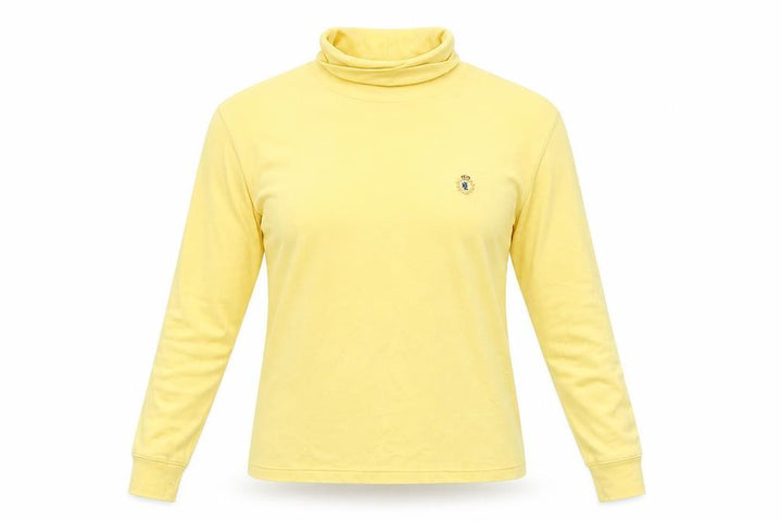 Ralph Lauren Women’s Yellow Cotton Roll Neck Long Sleeve Petite Top