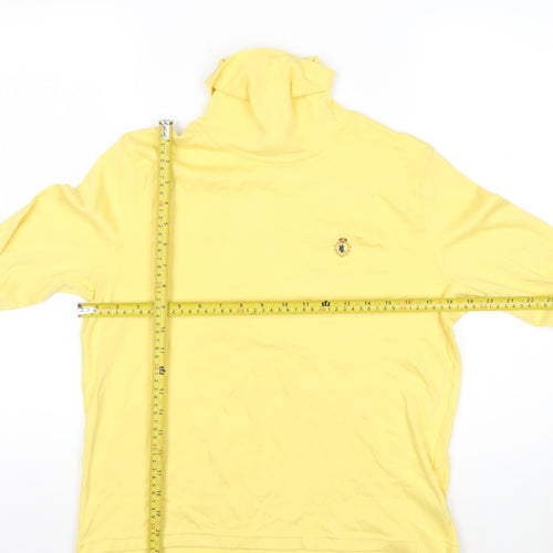 Ralph Lauren Women’s Yellow Cotton Roll Neck Long Sleeve Petite Top