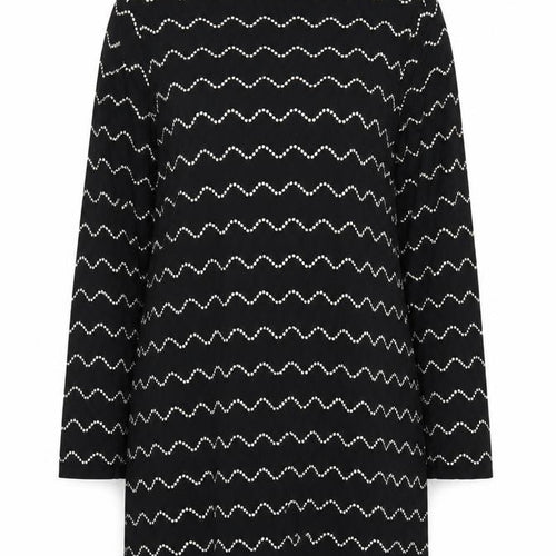 Marks and Spencer Women Black Size 16 Shift Dress Long Sleeve