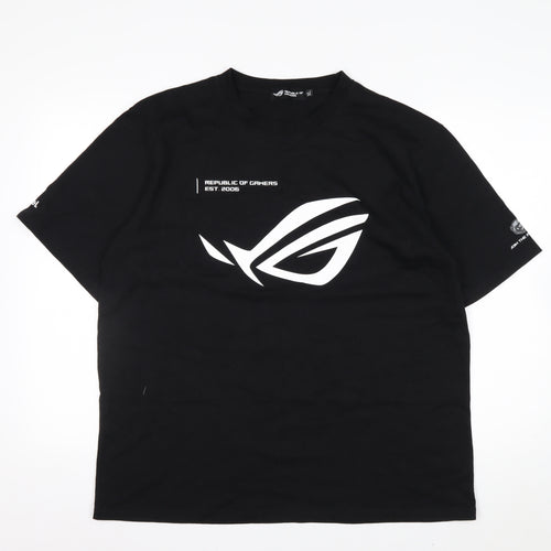 Republic of Gamers Men's Black XL Graphic Cotton T-Shirt