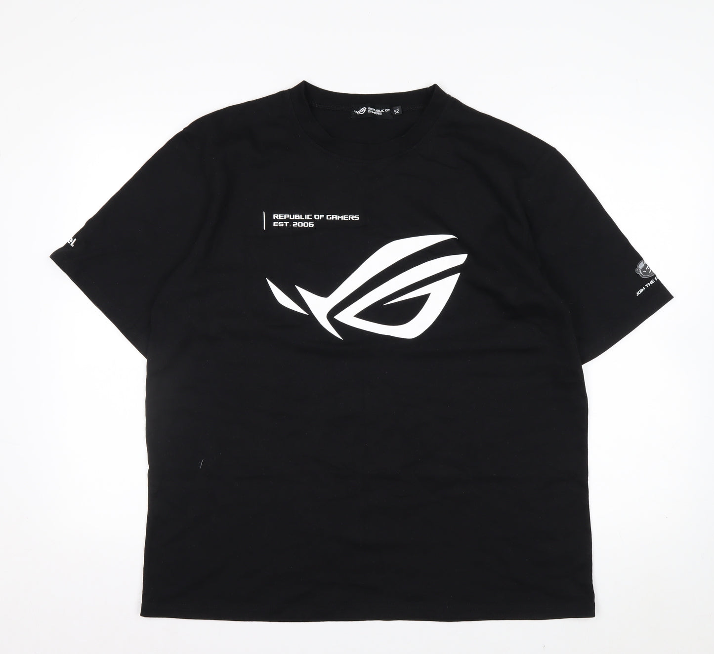 Republic of Gamers Men's Black XL Graphic Cotton T-Shirt