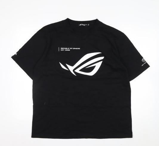 Republic of Gamers Men's Black XL Graphic Cotton T-Shirt