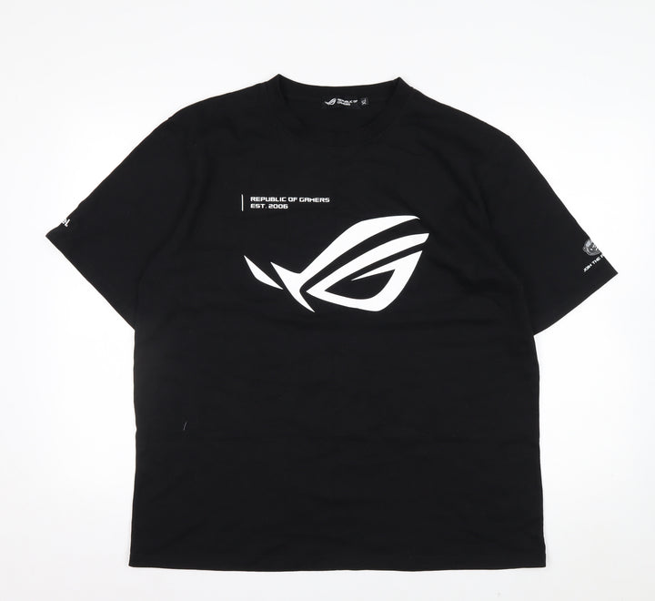 Republic of Gamers Men's Black XL Graphic Cotton T-Shirt