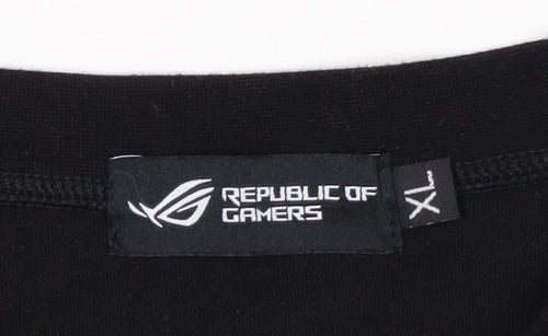 Republic of Gamers Men's Black XL Graphic Cotton T-Shirt