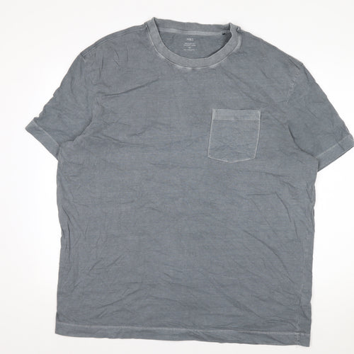 Marks and Spencer Mens Grey 2XL Relaxed Fit Cotton T-Shirt