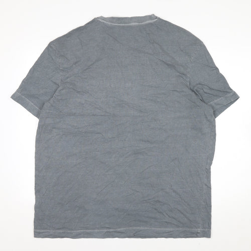 Marks and Spencer Mens Grey 2XL Relaxed Fit Cotton T-Shirt