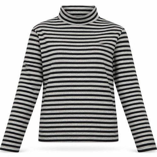 Zara Women Black Striped Roll Neck Long Sleeve Jersey Top S