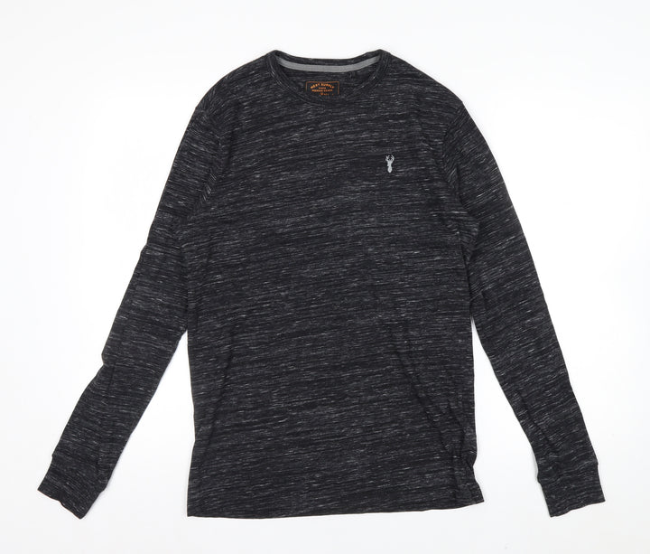 Next Men’s Grey Long Sleeve Crew Neck Cotton Blend Top Size S