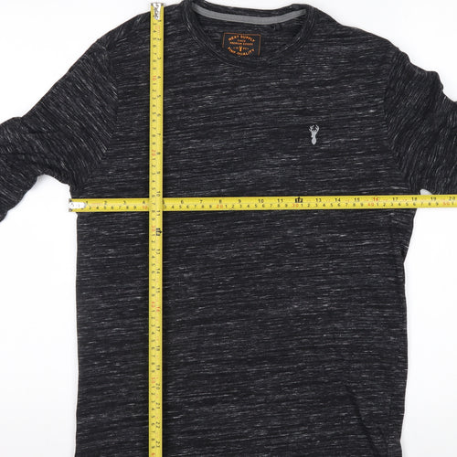 Next Men’s Grey Long Sleeve Crew Neck Cotton Blend Top Size S