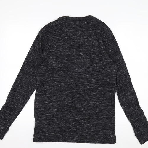 Next Men’s Grey Long Sleeve Crew Neck Cotton Blend Top Size S