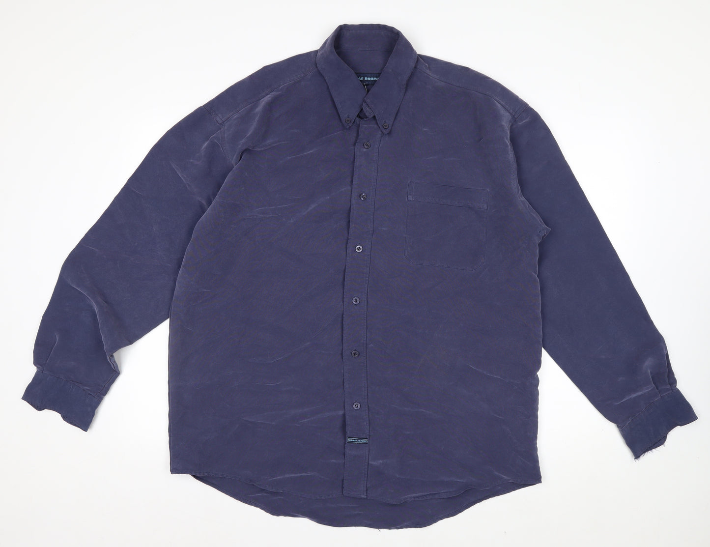 Thomas Browne Men's Blue Long Sleeve Button-Up Shirt Size L