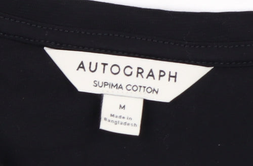 Marks and Spencer Autograph Men's Black Supima Cotton Crew Neck T-Shirt M