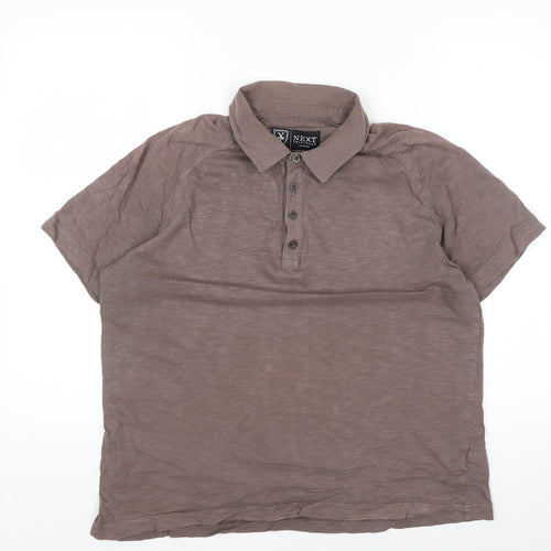 Next Originals Men's Brown Short Sleeve Polo Shirt Size L