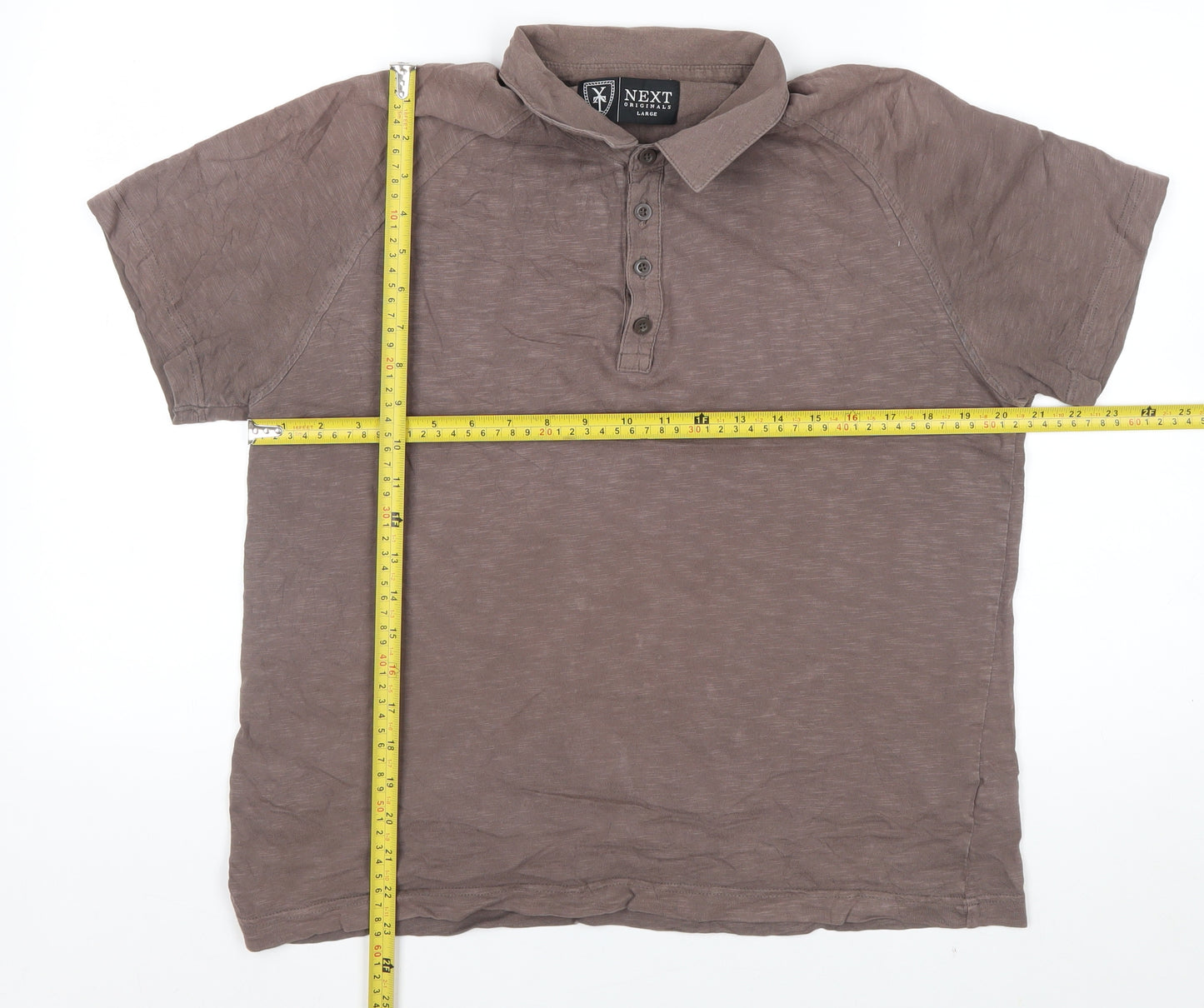 Next Originals Men's Brown Short Sleeve Polo Shirt Size L