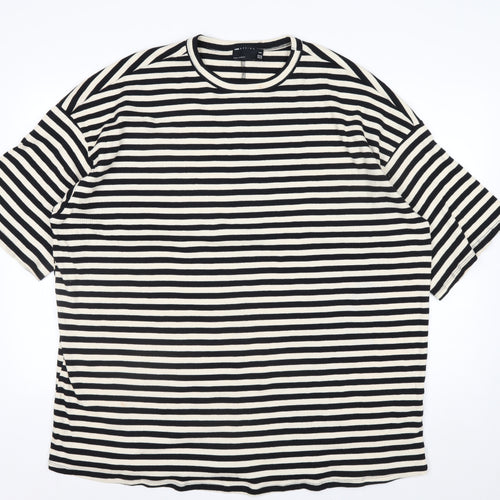 ASOS Design Petite Women's Black Stripe Cotton T-Shirt UK 8
