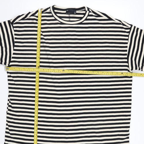 ASOS Design Petite Women's Black Stripe Cotton T-Shirt UK 8