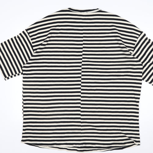 ASOS Design Petite Women's Black Stripe Cotton T-Shirt UK 8