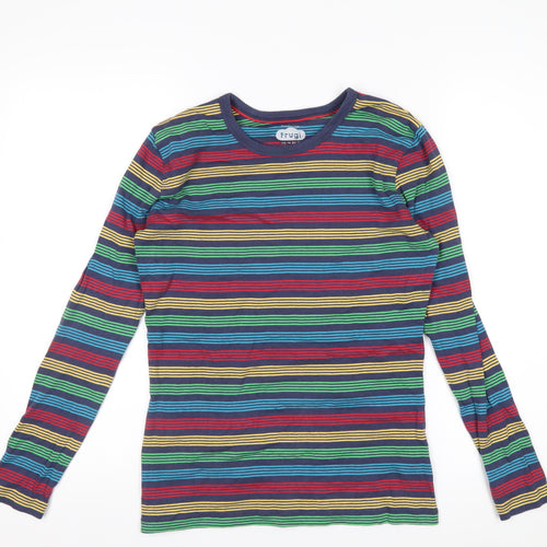 Frugi Women’s Multicoloured Striped Organic Cotton Long Sleeve T-Shirt Size 10